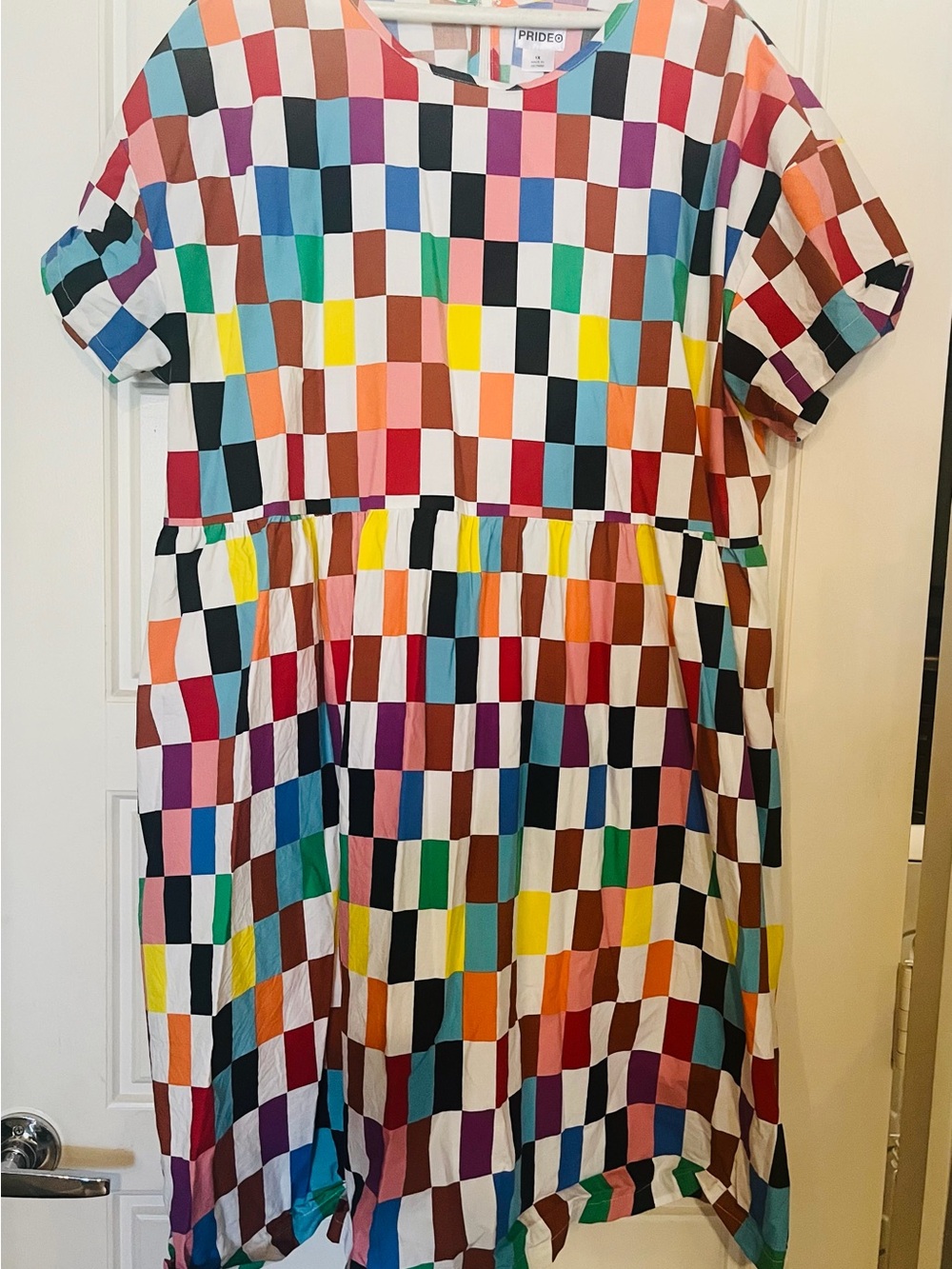 Multicolor Check Print dress - 1X - Picture 2 of 3